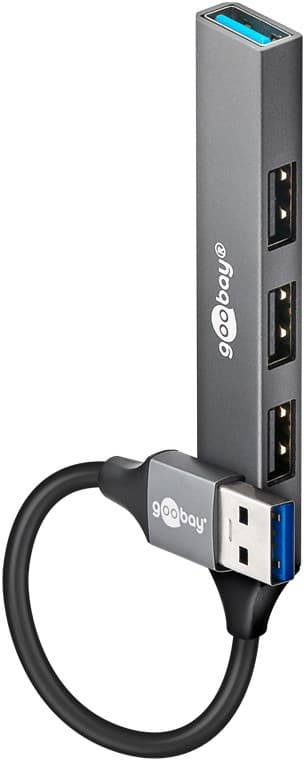 Hub USB 4 ports Goobay Slim, USB-A vers USB-A, USB 3.2