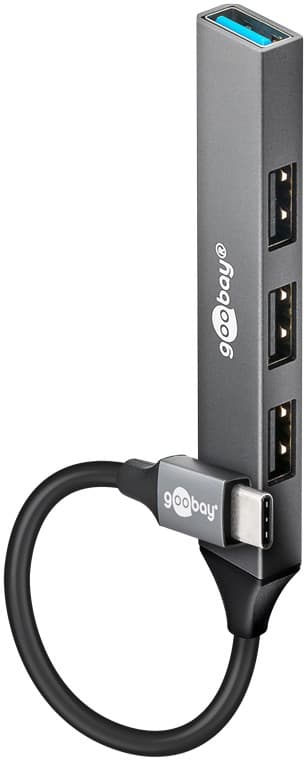 Hub USB 4 ports Goobay Slim, USB-C™ vers USB-A, USB 3.2