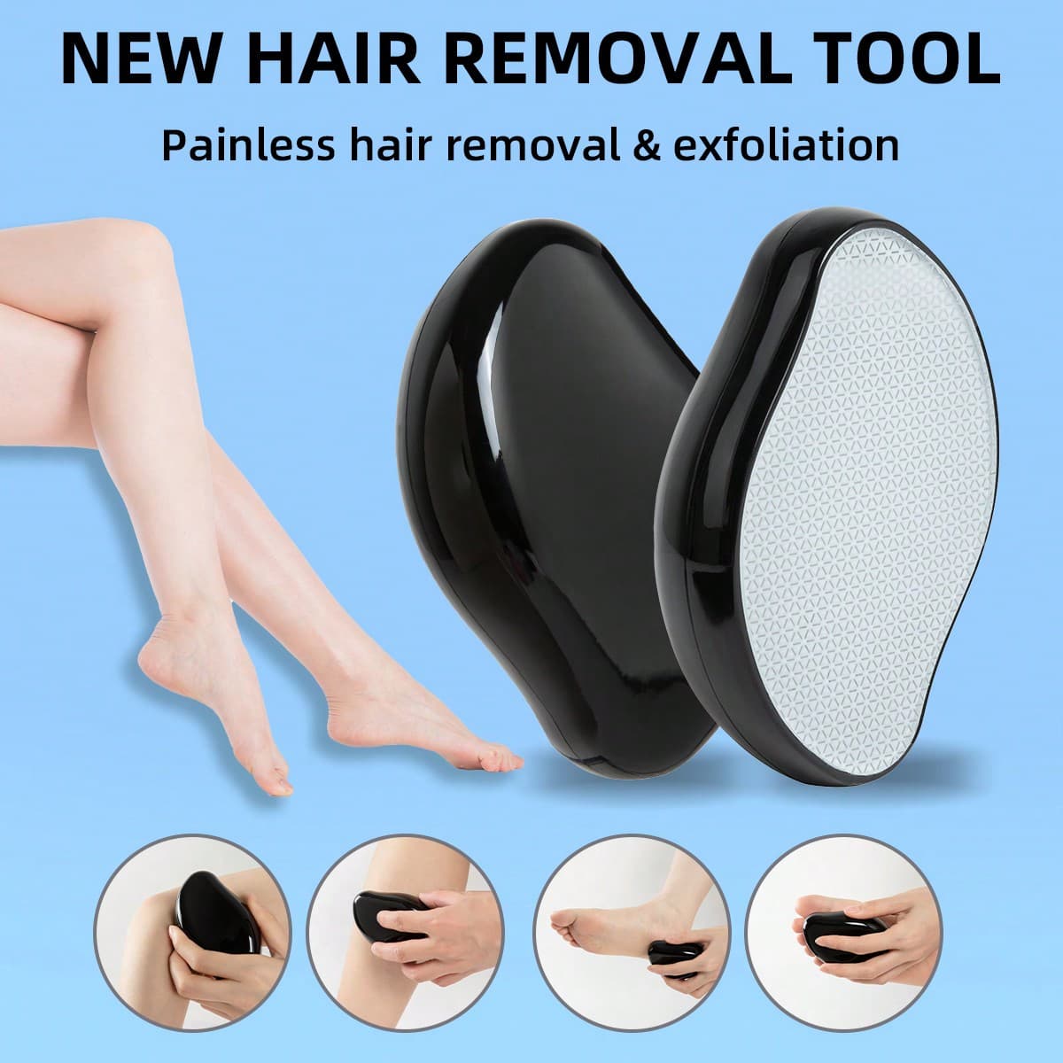 1 pièce Épilateur à cheveux physique nanotechnologique indolore, sécurité, facile à nettoyer, réutilisable, râpe manuelle multifonctionnelle