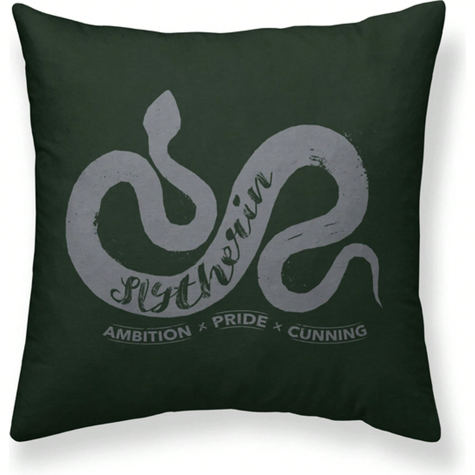 | Housse de coussin Harry Potter, housse de coussin 100% coton 50x50 modèle Serpentard Valeurs A