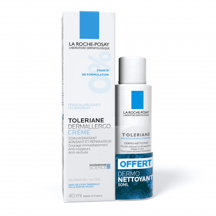 LA ROCHE POSAY Toleriane Crème Dermallergo crème 40 ml + dermo-nettoyant 50 ml offert